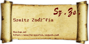 Szeitz Zsófia névjegykártya